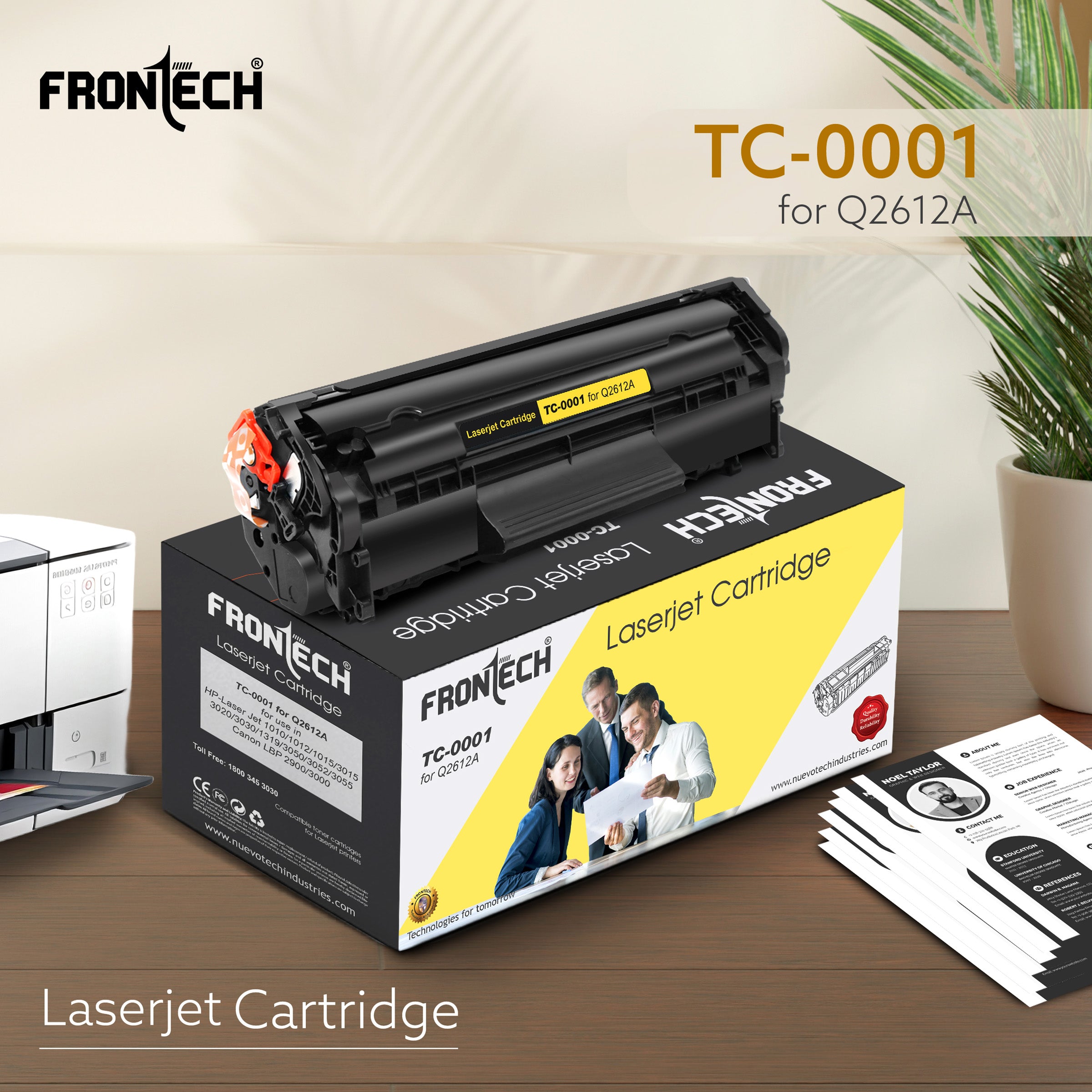 Frontech Q2612A Toner Cartridge | Compatible with HP LaserJet 1010-3050 Series (TC-0001) Frontech Q2612A Toner Cartridge | Compatible with HP LaserJet 1010-3050 Series (TC-0001)